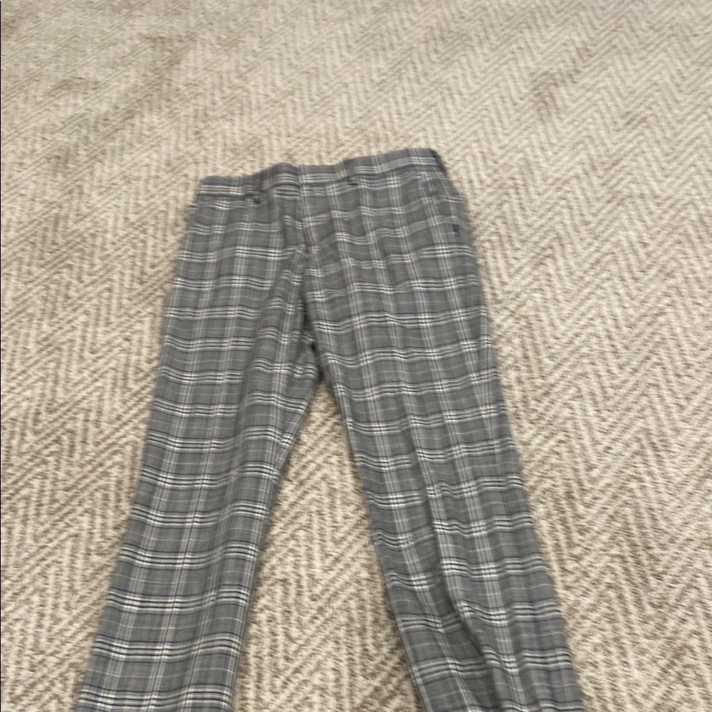 Men's Gray Plaid Pants